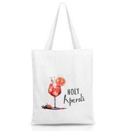 QITIXI:OU Aperol Spritz JGA Bag, Aperol Spritz Gift Fabric Bag, Printed Cotton Bag, Holy Aperoli Jute Bag, Shopping Bag, Tote Bag, Women's Shopping Bag for Cocktail Lovers