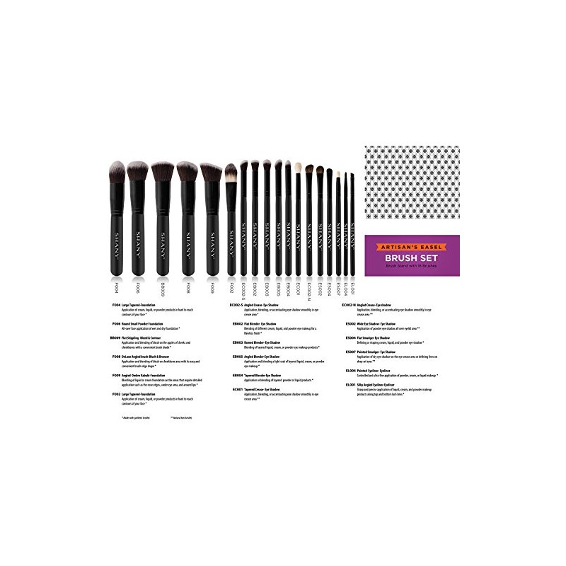 SHANY Artisans Easel 18 Piece Elite Cosmetics Brush Collection, Black