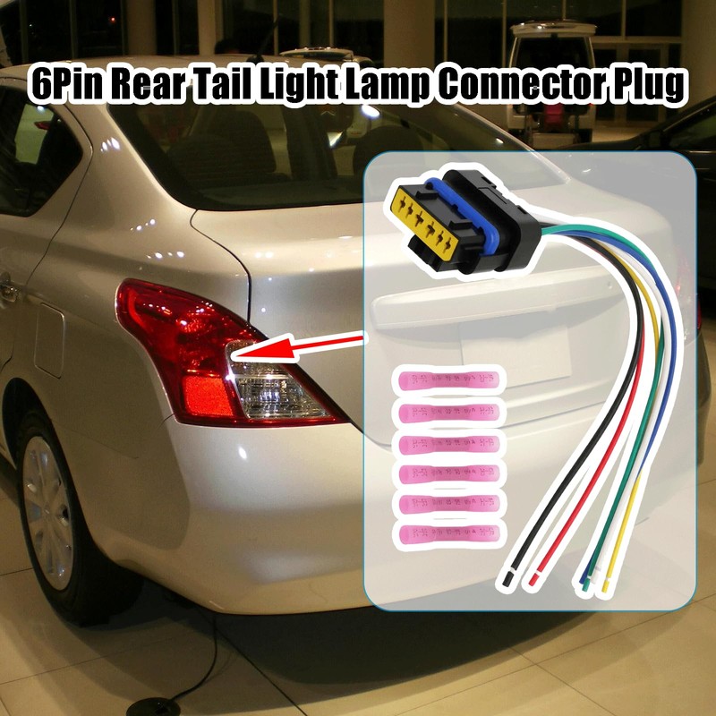 6Pin Rear Tail Light Lamp Connector Plug Fit for Can