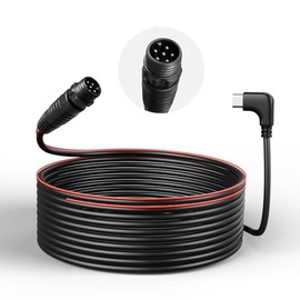 WOLFBOX 50ft Threaded 6-Pin USB-C Rear Camera Replacement Cable, IP67