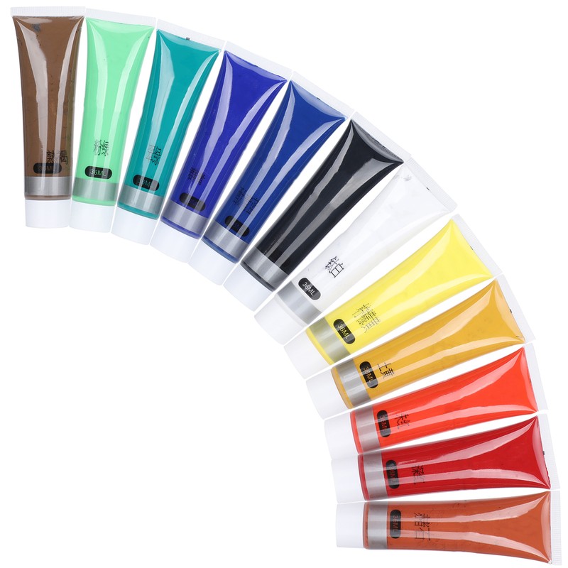 Acrylic Paint Set Hand Painted 12 Colors Pigment Tube for