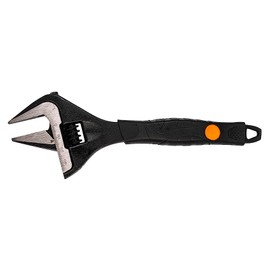 Najder Adjustable Wrench Pipe Wrench & Adjustable Wrench Chrome Vanadium Steel with Rubber Grip - Length: 250mm/6" (Max 34mm Jaw Width)