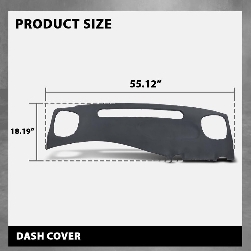 LQI TPE Dash Cover Dashboard Gray Compatible with Chevy S10