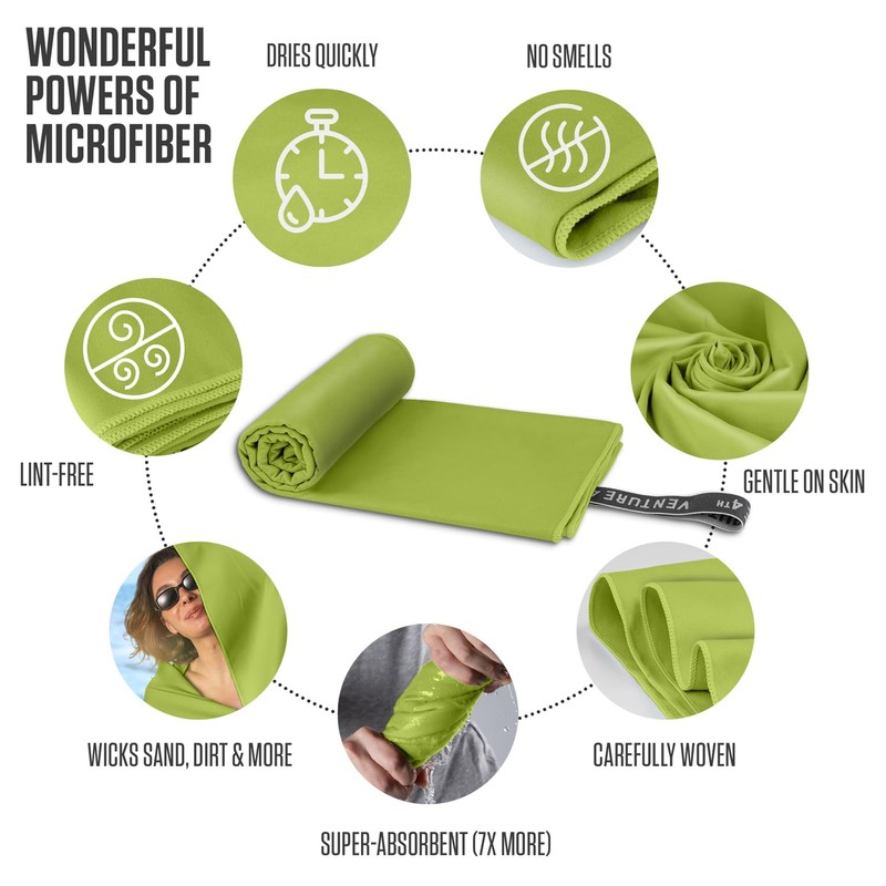 VENTURE 4TH Quick Dry Towel. Microfiber Travel Towel Ideal for