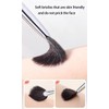 Professional Makeup Fan Brush for Highlighter， Blush， Peel Masks, Black
