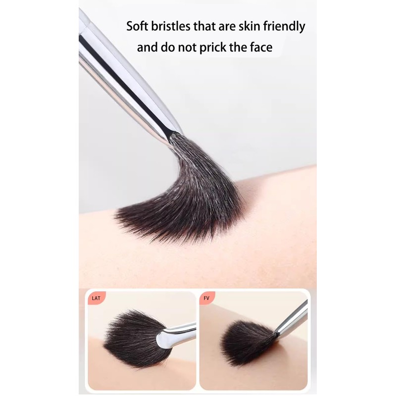 Professional Makeup Fan Brush for Highlighter， Blush， Peel Masks, Black