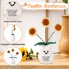 TOYMIS Positive Sunflower, Crochet Emotional Sunflower Knitted Flowers Positive Support