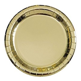 Elegant Gold Foil Round Dinner Plates - 9" (Pack of 8) - Chic Metallic Design & Durable Material - Perfect for Any Occasion