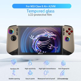 NOUKAJU Screen Protector for MSI Claw 8 AI+ A2VM 8inch, HD Tempered Glass,9h Hardness,Scratch,Anti-Fingerprin,Tempered Glass Film Guard for MSI Claw 8 AI+ A2VM-001US Handheld Portable Gaming[2 Pack]