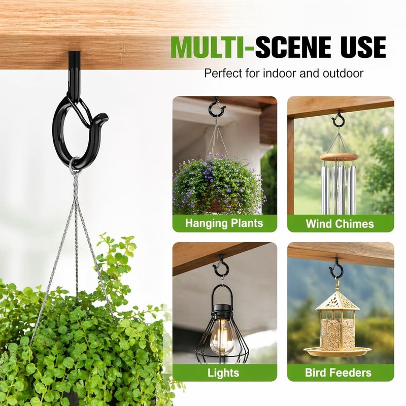 TviewSmart Q Hanger Screw Hooks for Hanging Outdoor String Lights