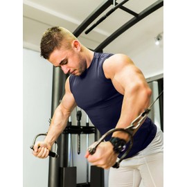 Tank Tops Men Athletic Dry Fit Sleeveless Shirts 3 Pack Workout Gym Muscle Mesh Moisture Wicking Quick Dry Tech Tee Breathable Running Fitness Exercise Active Crew Top (Multipack 1, M)