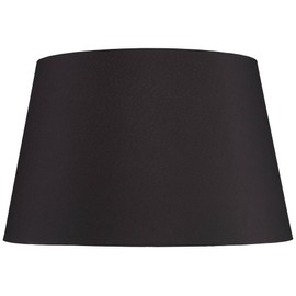 Black Faux Silk Large Tapered Drum Lamp Shade 15" Top x 19.5" Bottom x 12" Slant x 12" High (Spider) Replacement with Harp and Finial - Springcrest
