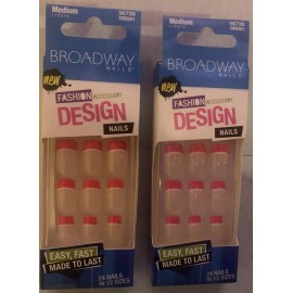 Broadway **LOOK** 2 Packs Of Broadway Fashion Design Nails #56720 DBD01 (Medium)