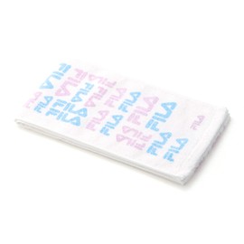 FILA Pattern Logo Towel Scarf, Blue, Club Activities, Sports, Gym 49-1245100, Approx. 5.9 x 43.3 inches (15 x 110 cm)