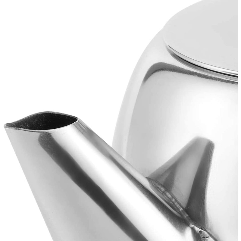 Stainless Steel 600ml Tea Pot with flip lid and Handle,