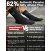 2-Pack Alpaca Wool Crew Socks, Thick Thermal Winter Socks Hunting