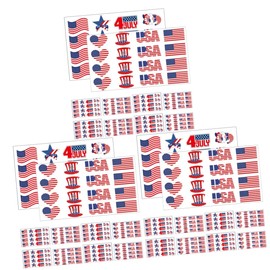 Gadpiparty 3sets Face Sticker Independence Day Decor Temporary Usa Day Themed Stickers Mixed Style 10sheets*3
