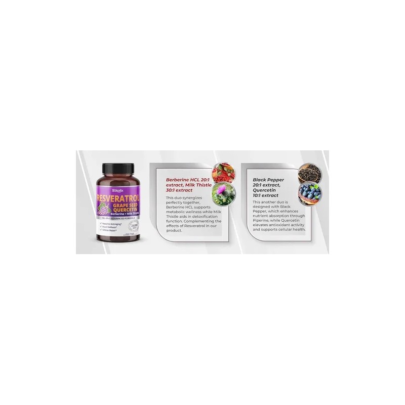 Resveratrol + Semilla De Uva + Quercetina + Berberina