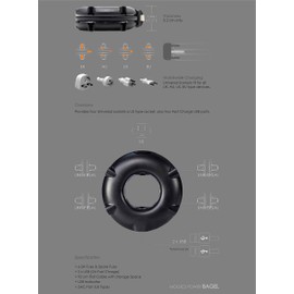 MOGICS Bagel-(White) Universal Power Strip | Working from Home Essential