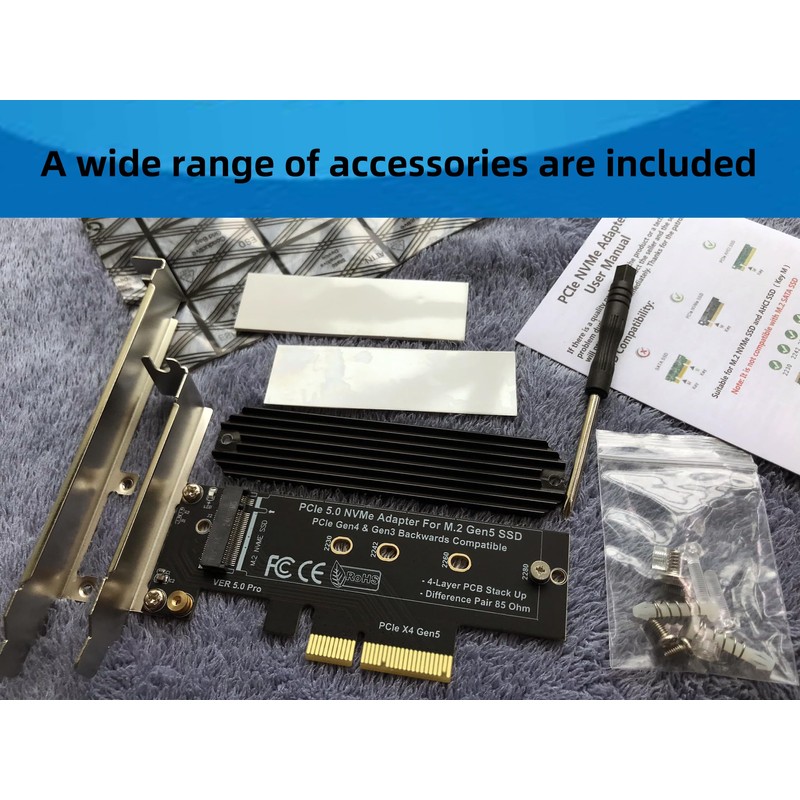 PCIe 5.0 M.2 NVMe X4 Adapter Expansion Card for PCIe5