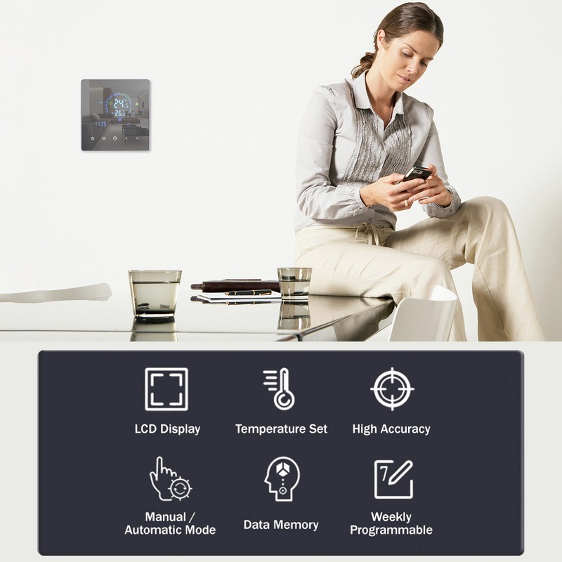 Smart Intelligent Thermostat Temperature Controller for Electric Underground Heating Equipment