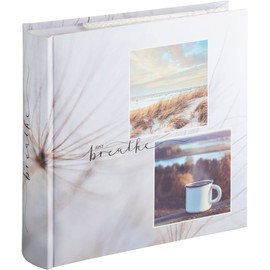 Hama Breathe Relax Photo Album with Memo Memory Album Holiday Birthday 22 x 22.5 cm 100 Pages with Sleeves for 200 Photos 10 x 15 cm Memo Zone and SD Card Multi-Coloured