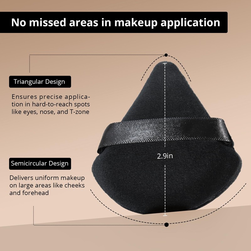 BEAKEY 12pcs Powder Puff Face Powder Triangle Makeup Puff Loose