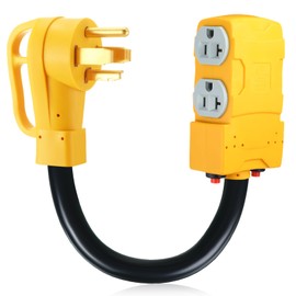 Kanayu 1.8 FT 30 to 20 Amp 110V Dryer Distribution Adapter Compatible with NEMA 14-30P to NEMA 4X 5-20R/ 5-15R, 3 Prong Dryer Wall Socket to Four Household Outlet with 20 Amp Circuit Breaker