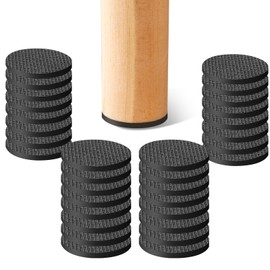 CHUNZEXI Non Slip Rubber Furniture Pads & Grippers, Self Adhesive Round Floor Protectors for Chair & Table Legs and Feet, 1.5 Inch, 32 Pack, Round