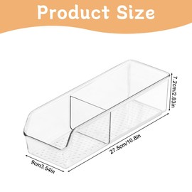 1 x Plastic Tea Box, Clear Tea Boxes, Divided Design, Kitchen Organiser, Tea Bag Holder with 2 Cells, Easy Access Tea Bag Storage Box for Coffee Pads, Tea Bags (1 Piece)