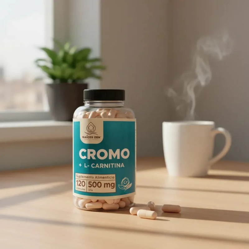 Picolinato Cromo Carnitina Raíces Zen 120 Cáps Chromium Sabor