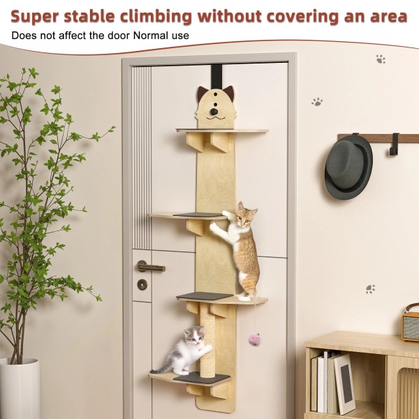 unbranded Cat Door Hanger,4-Tiers Vertical Cat Tree,Cat Shelves,Over Door Cat