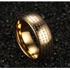 Rockyu Men's Tungsten Ring, Engraved, Heart Sutra, Buddha Sutra Ring,