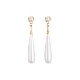 Pearl Drop Earrings for Women Handpicked White Long Pearl Dangle Earrings Everyday Jewelry Pearl Earrings
