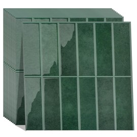 AdoDecor Peel and Stick Tile，New Upgrade Thicker Design Self Adhesive 12" x 12" Large Premium Peel and Stick Backsplash for Kitchen (Forest Green).