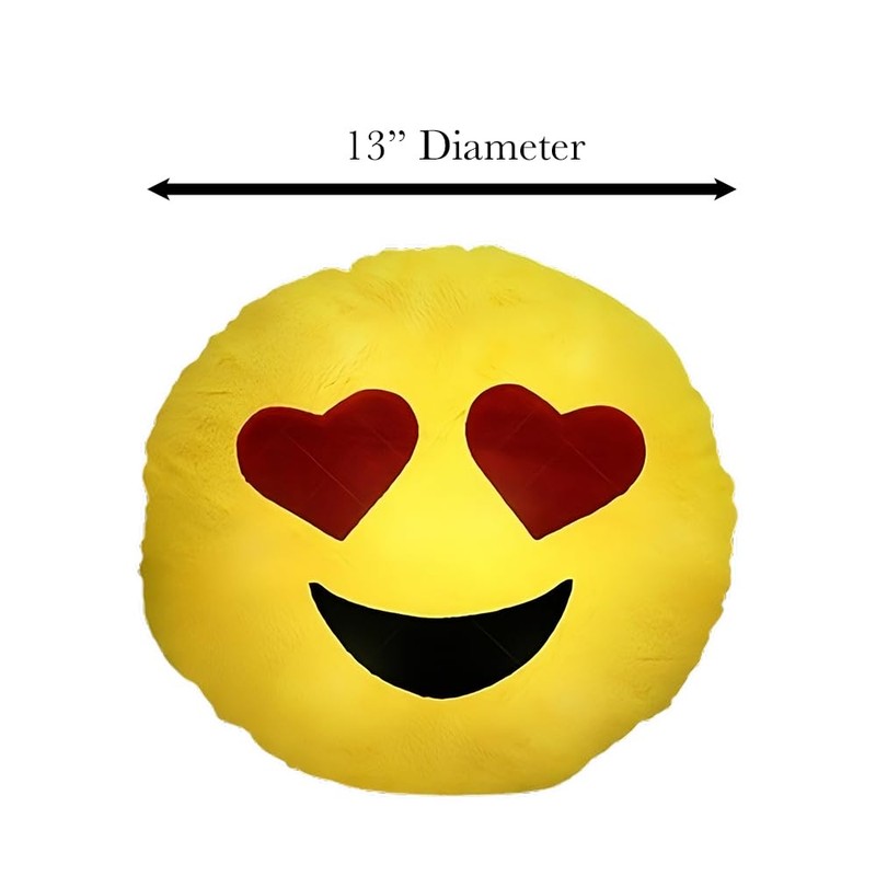 Blinkee Light Up Emoji Heart Eyes Decorative Pillow - Nylon