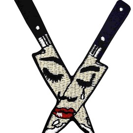 Sad Weeping Woman from Daggers Patch Embroidered Applique Badge Iron On Sew On Emblem