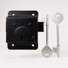 Surface-Mount Rim Lock, 76mm 3", Black Metal with 2 Keys