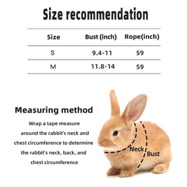 Adjustable Bunny Harness and Leash Set Double Buckle with Reflective Strips Rabbit Vest Pets Stuff Suitable for Rabbit Walks Accessories(Orange Green, M)