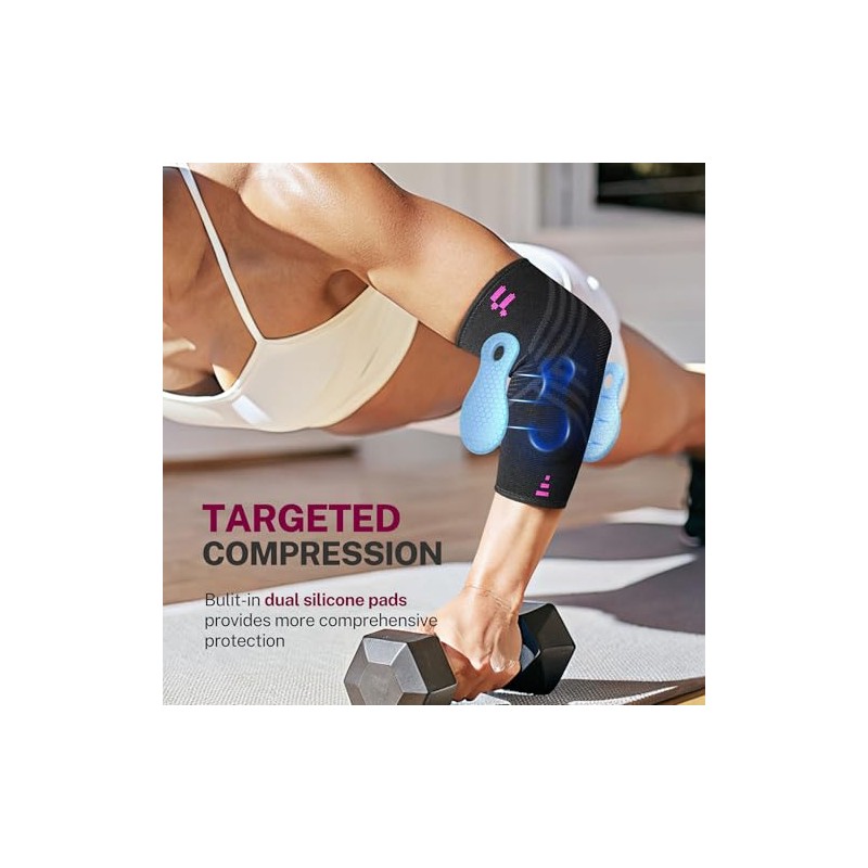 Fitomo Elbow Support, Elbow Brace Tennis and Golfer with 2