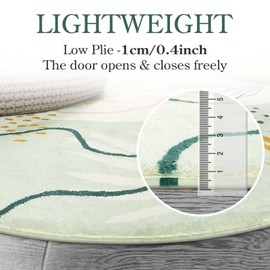 Lahome Green Hallway Runner Rug - 2x6 Washable Kitchen Runner Rug Boho Non-Slip Low-Plie Laundry Room Rug Soft Bathroom Runner Rug Botanical Print Throw Carpet Runner for Entrance Bedroom Living Room