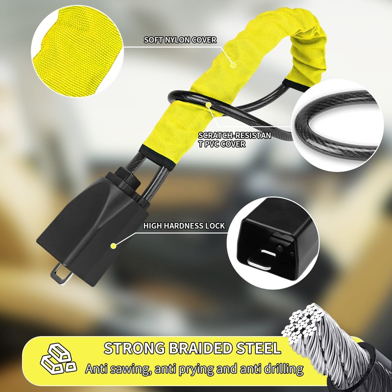 Universal Car Steering Wheel Lock with 3 Keys, High Visibility