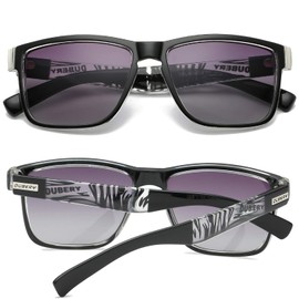 DUBERY Vintage Polarized Sunglasses for Men Women Retro Square Sun Glasses D518, Gray