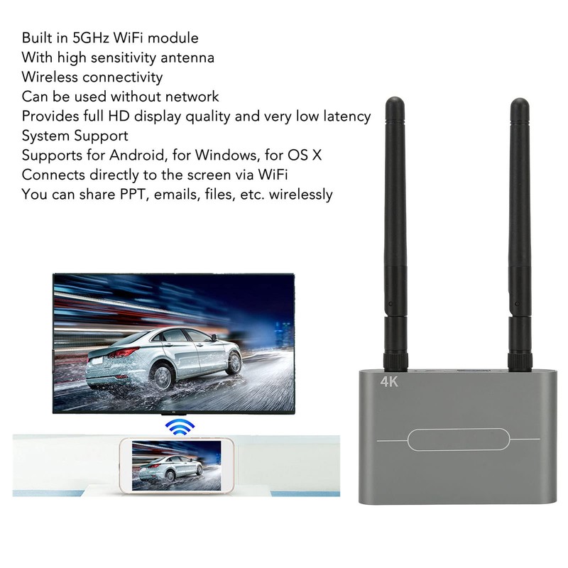 4K Wireless HDMI VGA Display Adapter Dongle, 5G WiFi Converter