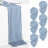 6 Packs Cheesecloth Table Runner,Dusty Blue Table Runner,Gauze Boho Rustic