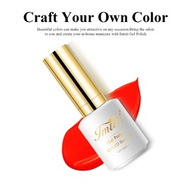 Imtiti Gel Nail Polish - Scarlet Red, 0.5 Fl Oz, DIY Nail Art Starter Kit for Women & Girls - Soak Off LED & UV Curing
