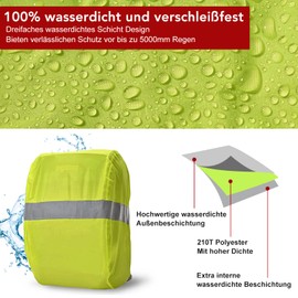 Willingood Children's Backpack Rain Cover (18-25L), 210D Waterproof Rain Cover School Bag with Reflective Strips, Rain Cover School Bag Suitable for Ergobag, Coocazoo, Step by Step, McNeill