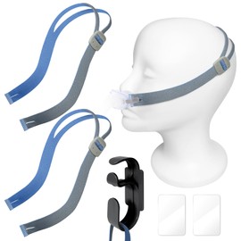Riznpo Upgraded 2 Pack Headgear Replacements for ResMed AirFit/AirSense P10 Adjustable Headgears for CPAP Supplier/ResMed AirFit N30 with 1 Strap & Hose Hanger