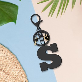 Initial Letter Keychains Gifts for Women,Alphabet A-Z Letter Keychain with Cute Heart Love Shape Pendant Stainless Steel Letter Initials Charms for Purse Handbags Car Key Backpack Keyring Accessory(S)