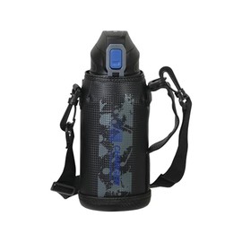 Pearl Metal HC-179 Water Bottle, 28.5 fl oz (800 ml), 0.8 L; Direct Drinking, Cold Insulation, Sports Drink with Pouch, Blue x Black, Fast Charger